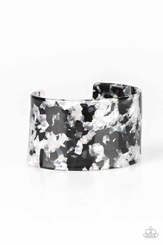 VOGUE REVAMP - WHITE ABSTRACT ACRYLIC CUFF BRACELET
