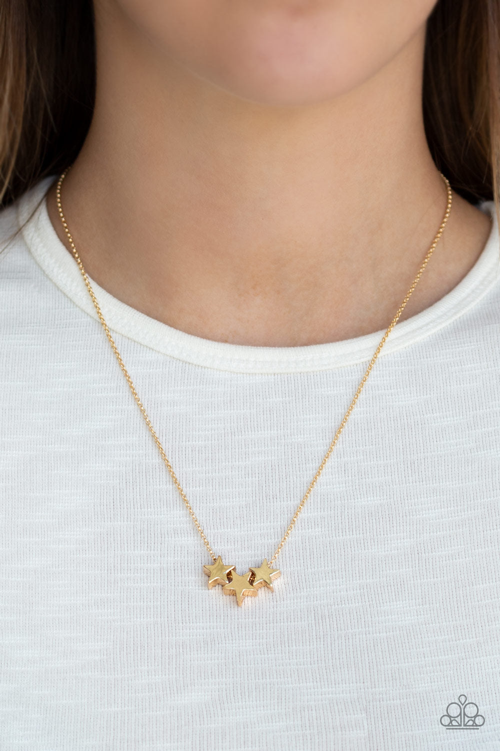 SHOOT FOR THE STARS - GOLD STARS NECKLACE