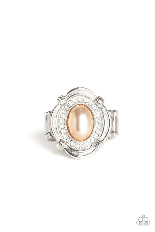 TITANIC TWINKLE - BROWN PEARL OVAL STRETCH RING