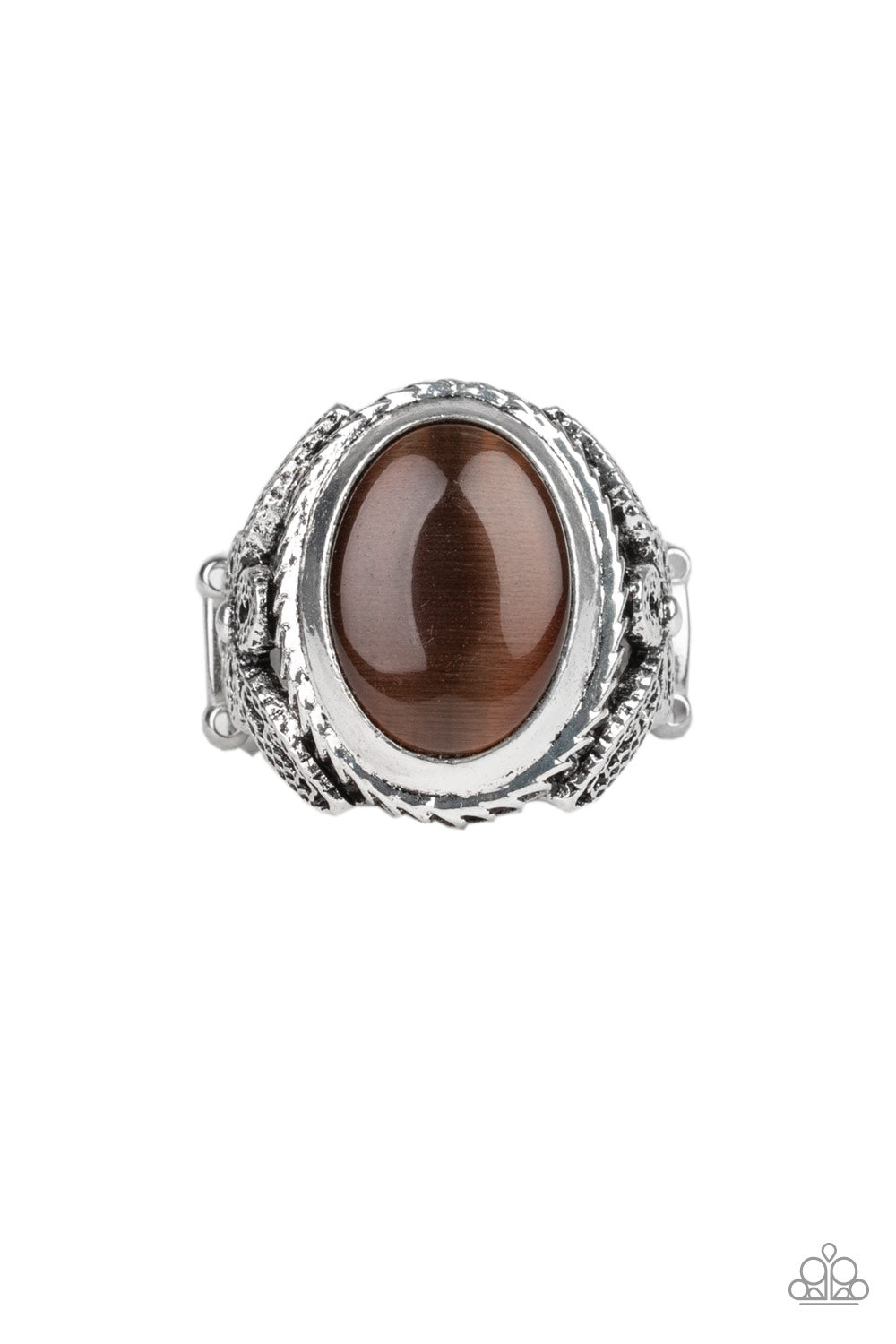 DEEP FREEZE - BROWN OVAL MOONSTONE RING