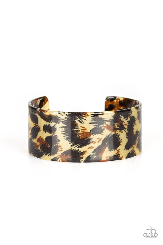 WHERES THE PARTY? - BROWN ANIMAL ACRYLIC CUFF BRACELET