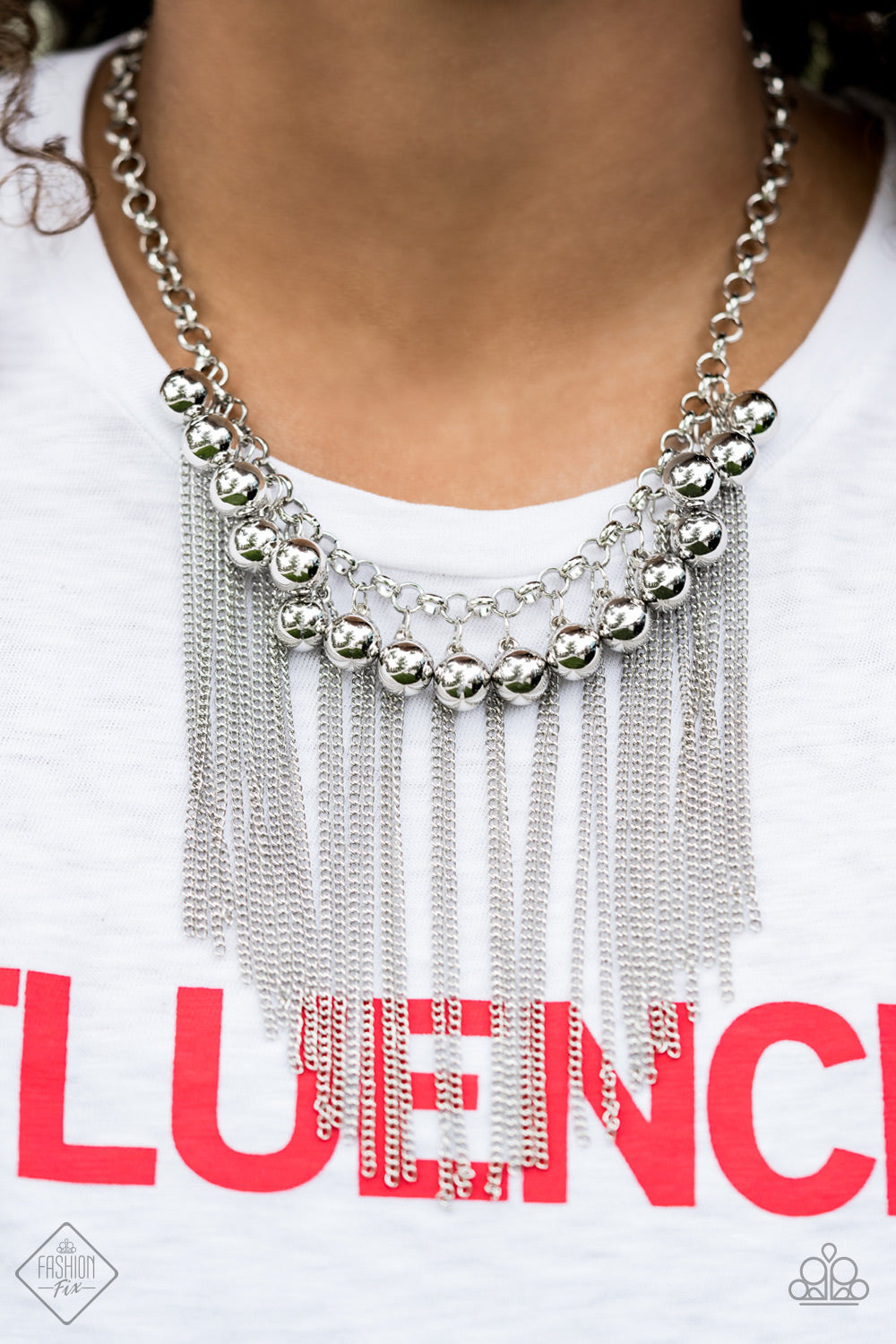 POWERHOUSE PROWL - SILVER FRINGE NECKLACE FASHION FIX AUGUST 2019