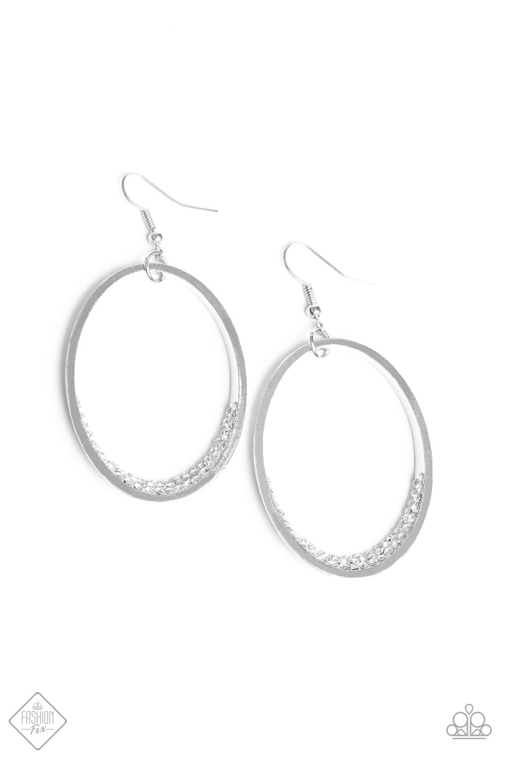 MUST LOVE SPARKLE - WHITE RHINESTONES FASHION FIX EARRINGS