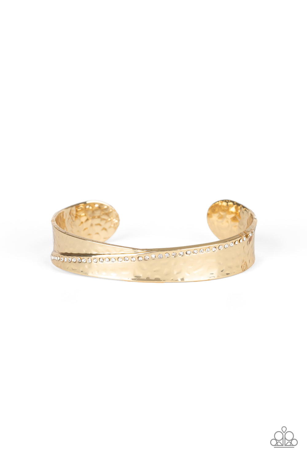 BRING THE BLING - GOLD TEXTURED CUFF BRACELET