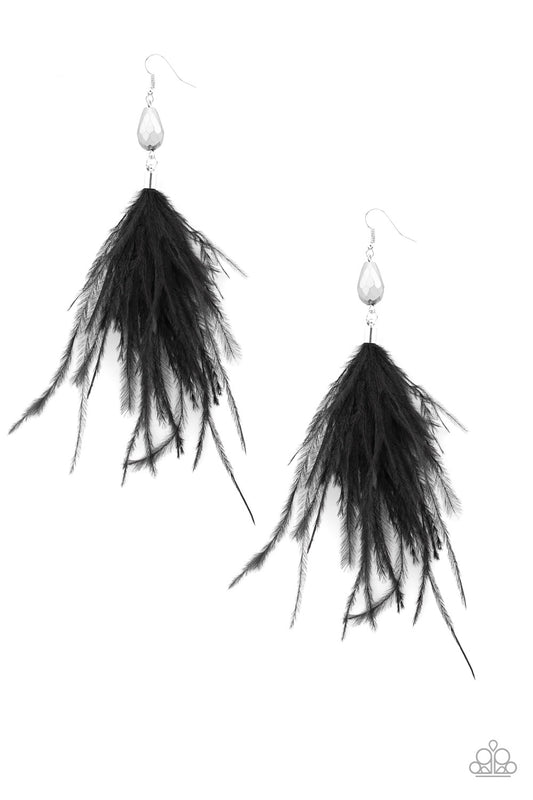 SHOWGIRL SHOWCASE - BLACK FEATHER EARRINGS