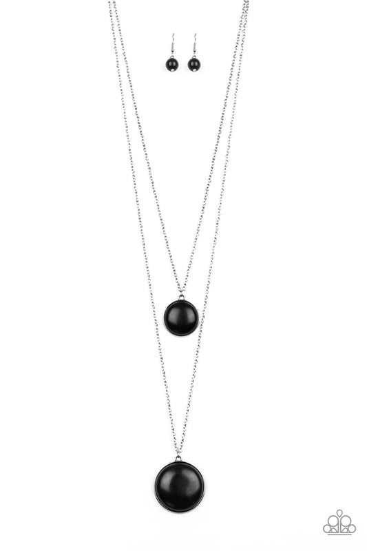 DESERT MEDALLIONS - BLACK SANDSTONE NECKLACE