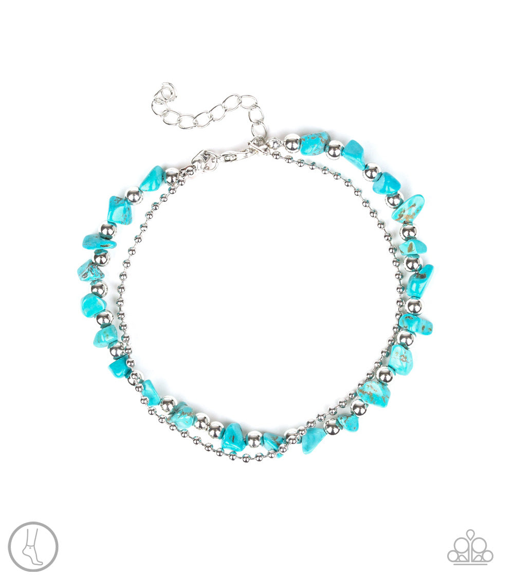 Beach Expedition blue Anklet Paparazzi
