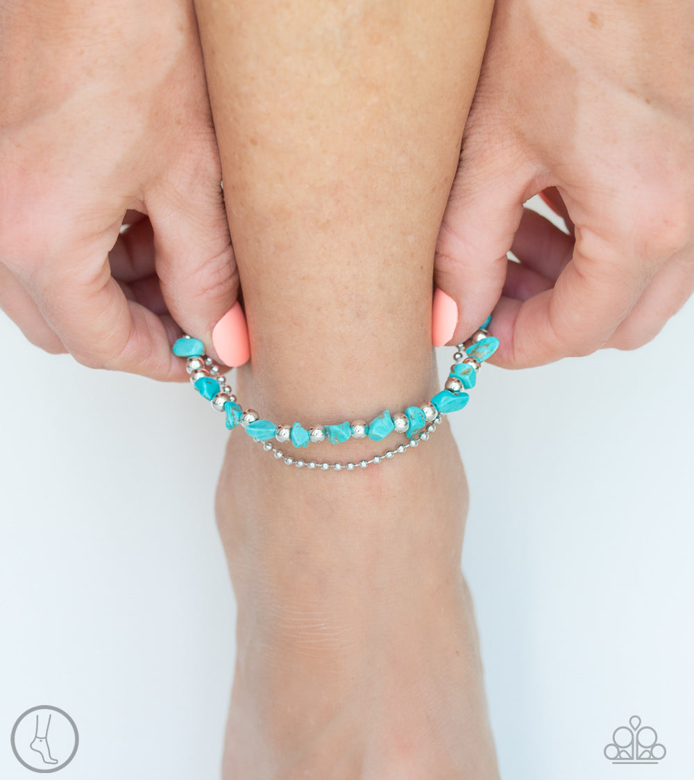 Beach Expedition blue Anklet Paparazzi