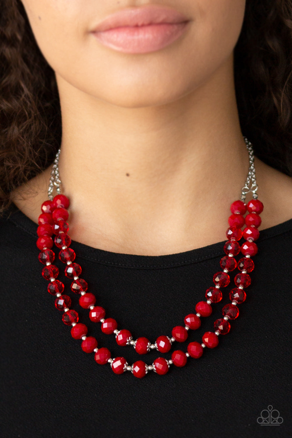 GLITTER GRATITUDE - RED BEAD NECKLACE