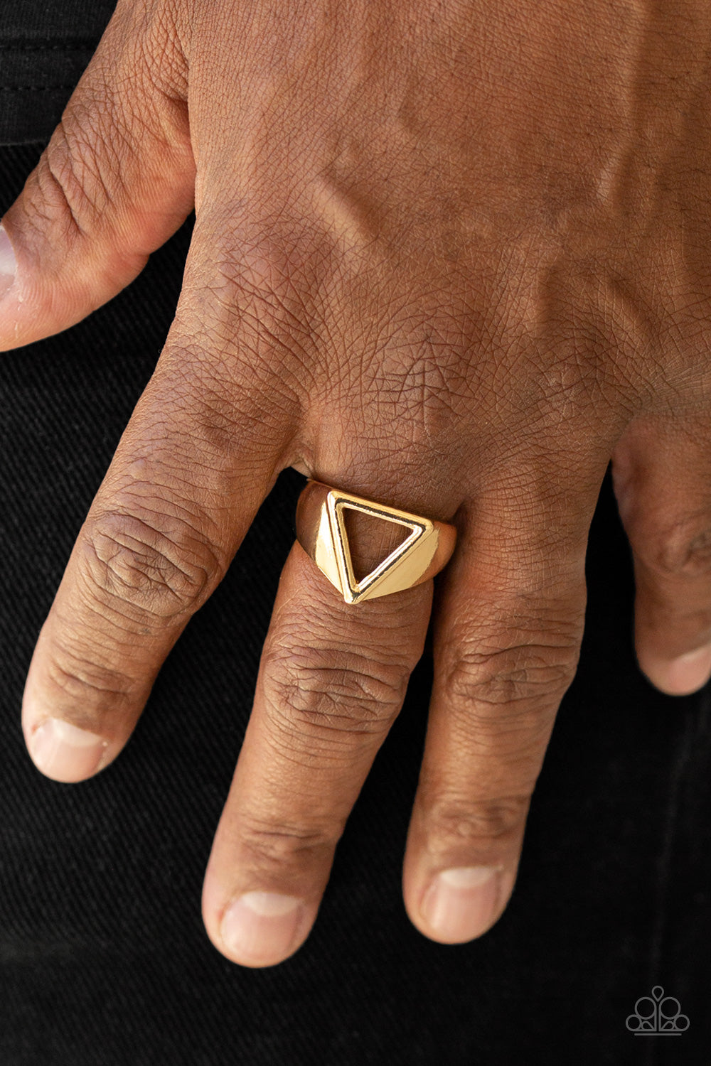 TRIDENT - GOLD TRIANGLE MENS RING MEN'S