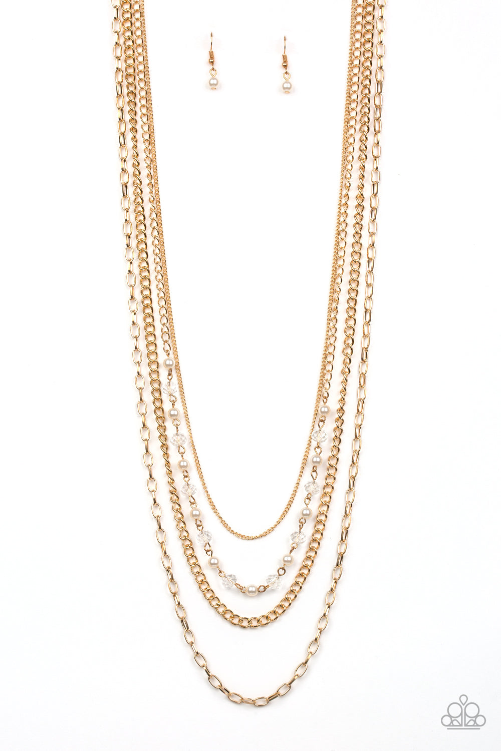 SOHO SOPHISTICATION - GOLD AND WHITE PEARL NECKLACE