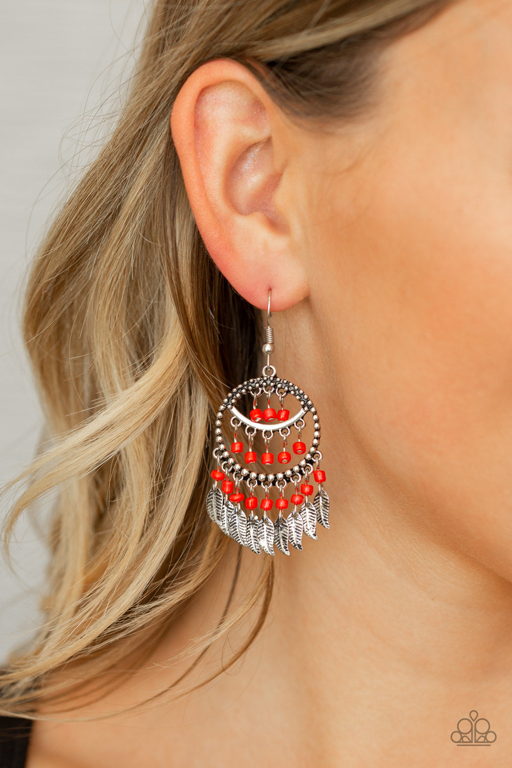 Red fringe deals earrings paparazzi