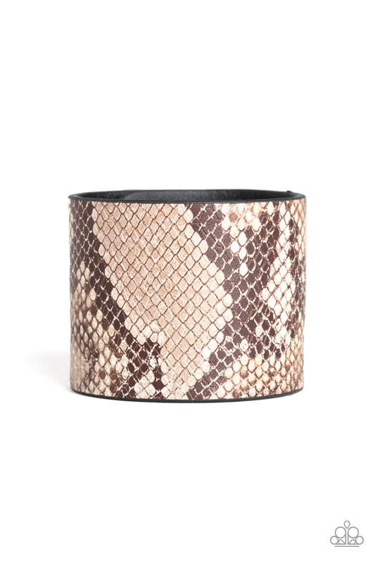 WHATS HISS IS MINE - BROWN SNAKE SKIN LEATHER WRAP BRACELET