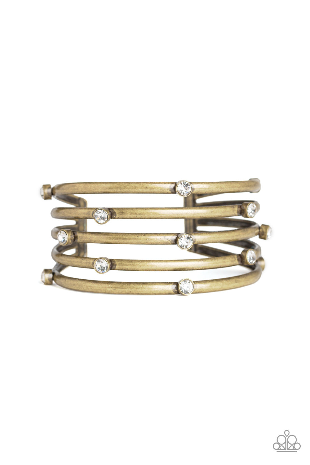 SUGARLICIOUS SPARKLE - BRASS AND RHINESTONE CUFF BRACELET