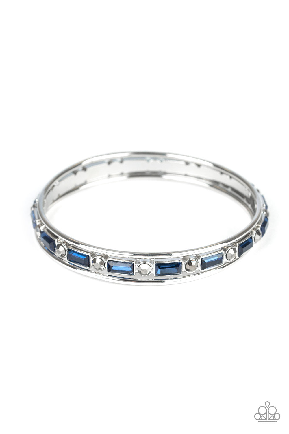 HEIR TOSS - BLUE SAPPHIRE RHINESTONES BANGLES BRACELET SET