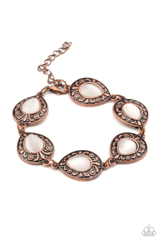 ENCHANTINGLY EVER AFTER - COPPER TEARDROPS MOONSTONES BRACELET