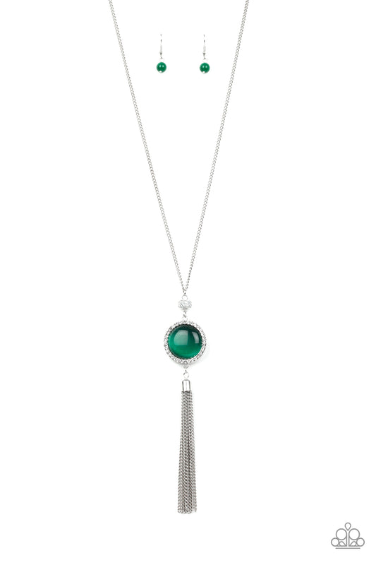 SPARKLING SPECTACLE - GREEN MOONSTONE NECKLACE