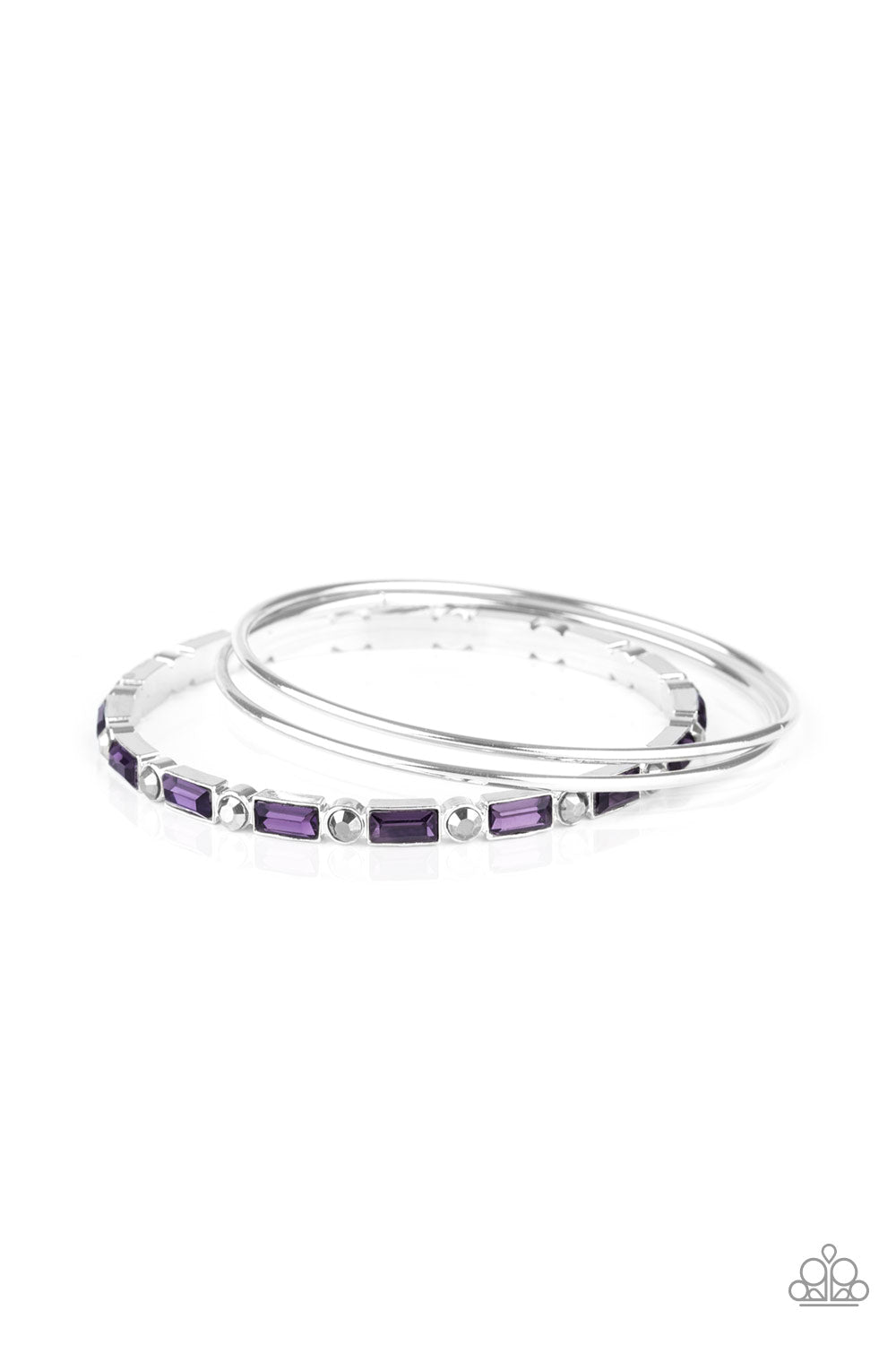 HEIR TOSS - PURPLE AMETHYST RHINESTONES BANGLES SET