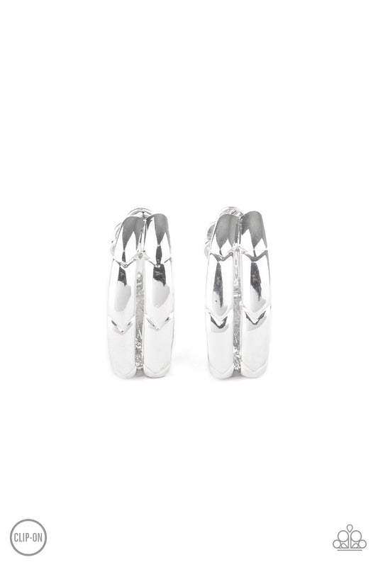 RINGING IN RADIANCE - SILVER ETCHED CLIPON EARRINGS