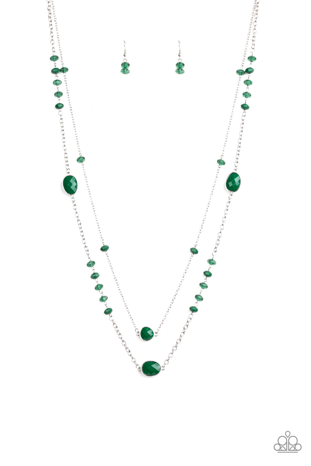 DAZZLE THE CROWD - GREEN DOUBLE LAYER NECKLACE