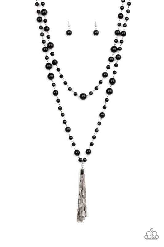 SOCIAL HOUR - BLACK BEADS NECKLACE