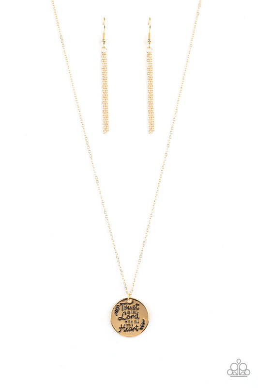 ALL YOU NEED IS TRUST - GOLD INSPIRATIONAL NECKLACE