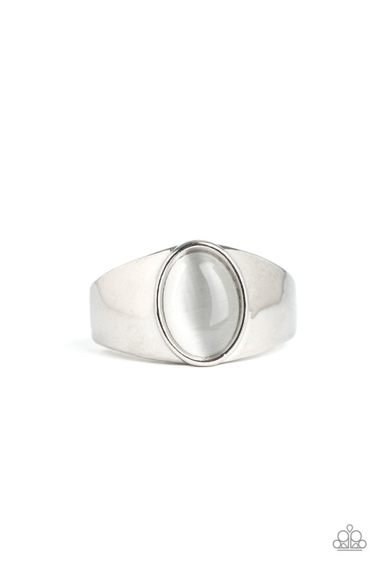 COOL DOWN - WHITE OVAL CAT EYE MENS RING MEN'S