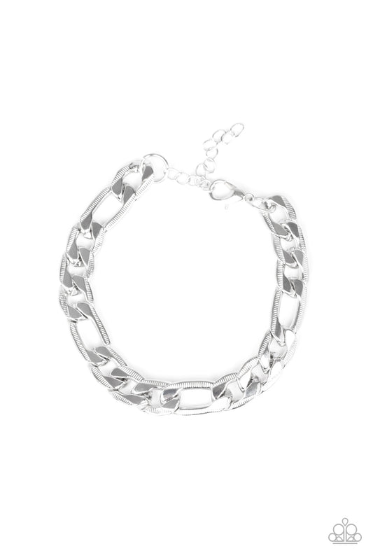 HOME TEAM - SILVER FIGARO LINK MENS BRACELET