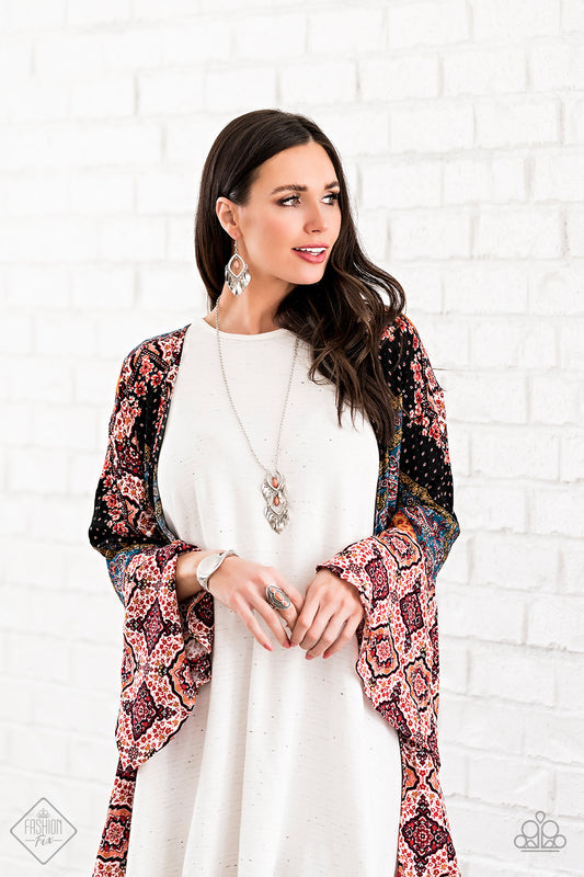 SUNSET SIGHTINGS - SET APRIL 2020 SILVER FRINGE ORANGE BEADS