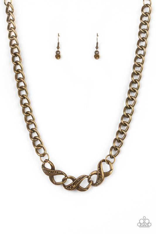 INFINITE IMPACT - BRASS TRIPLE INFINITY NECKLACE