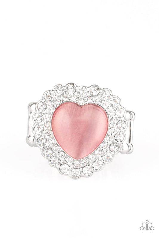 LOVELY LUSTER - PINK MOONSTONE HEART RING