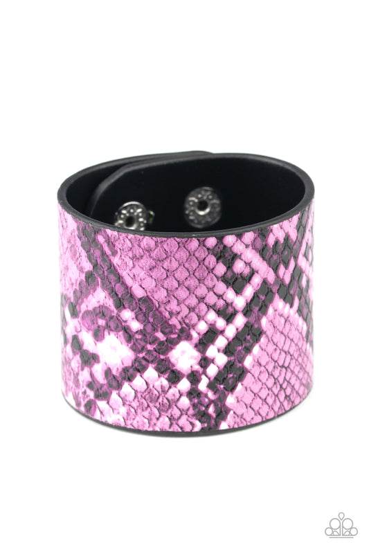 THE REST IS HISS-TORY - PURPLE SNAKESKIN WRAP BRACELET