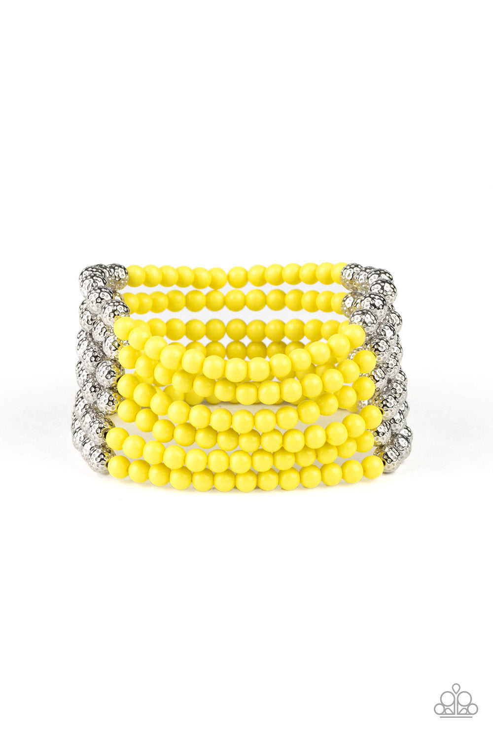 LAYER IT ON THICK - YELLOW BEAD STRETCH BRACELET