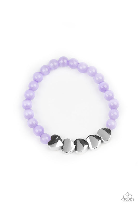 HEART-MELTING GLOW - PURPLE MOONSTONE HEARTS BRACELET