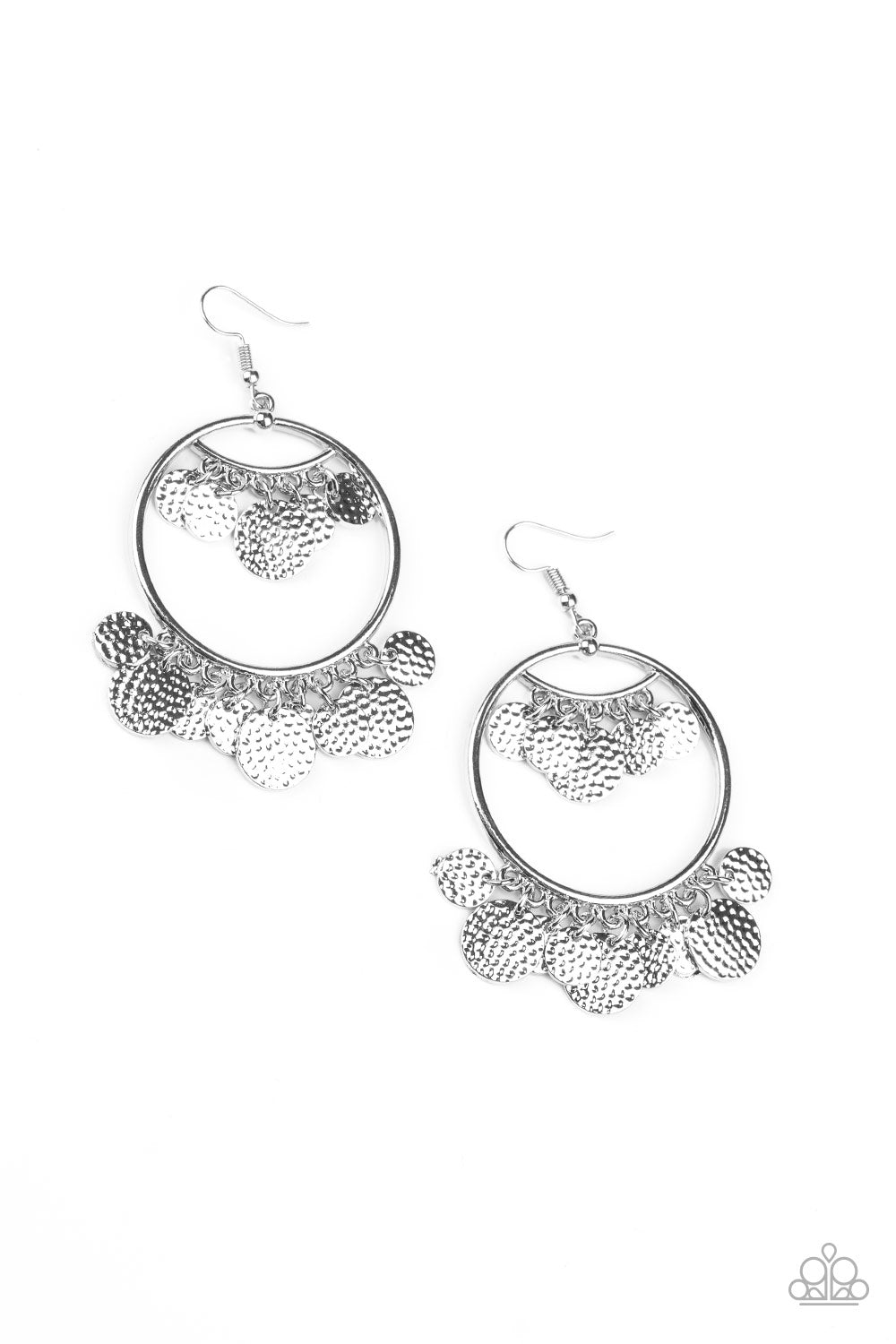 ALL-CHIME HIGH - SILVER COIN CHIME FRINGE EARRINGS