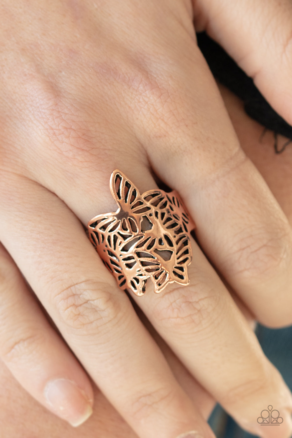 BANDED BUTTERFLIES - COPPER BUTTERFLY RING