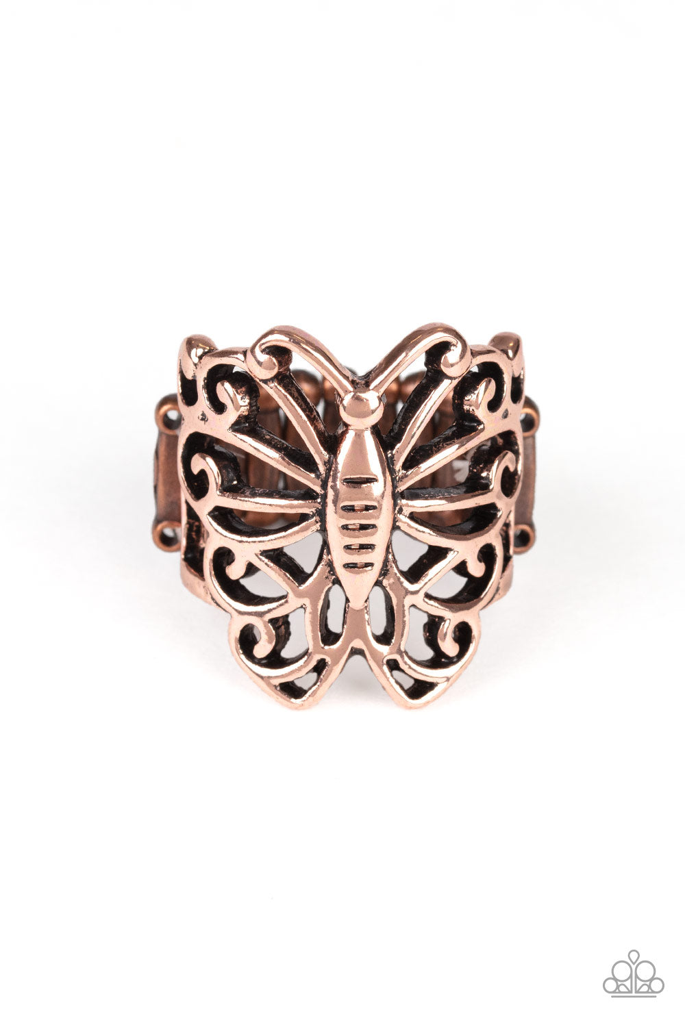 WOULDNT HURT A BUTTERFLY - COPPER BUTTERFLY RING