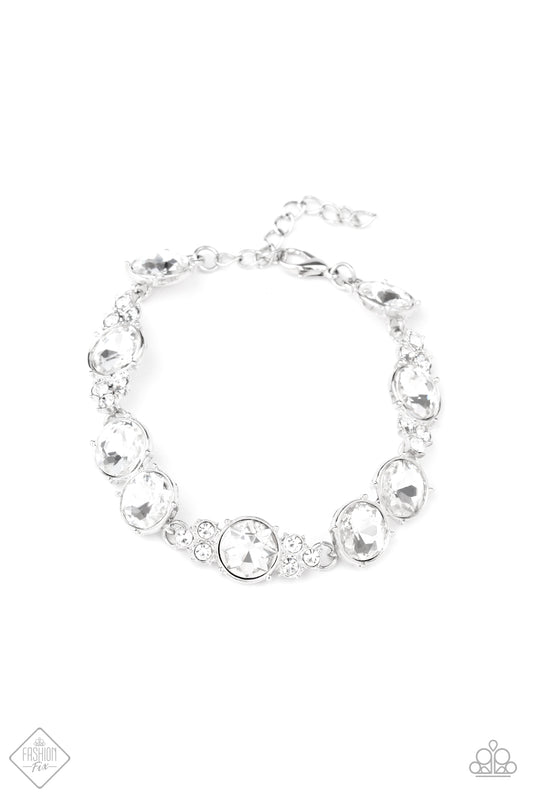 CARE TO MAKE A WAGER? - WHITE RHINESTONES BRACELET