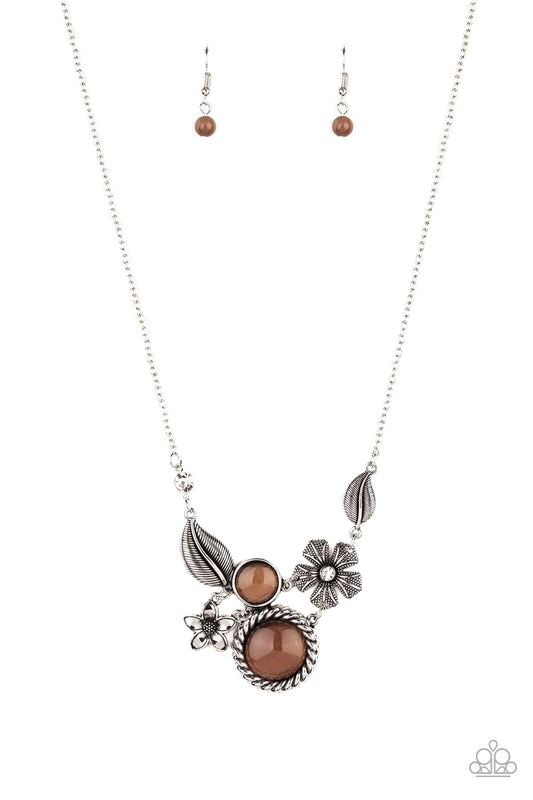 EXQUISITELY EDEN - BROWN MOONSTONE FLOWER NECKLACE