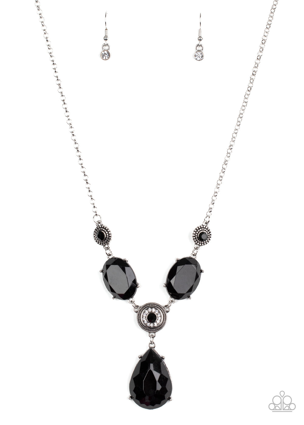 HEIRLOOM HIDEAWAY - BLACK ACRYLIC FACETED BEADS NECKLACE