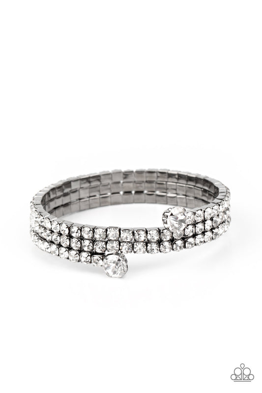 AFTER PARTY PRINCESS - BLACK METAL RHINESTONE COIL BRACELET