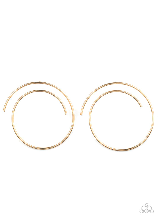 VOGUE VORTEX - GOLD COIL HOOP POST EARRINGS