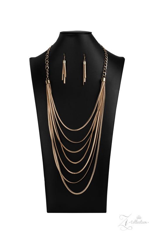 COMMANDING - GOLD HERRINGBONE MULTI LAYER 2020 ZI NECKLACE