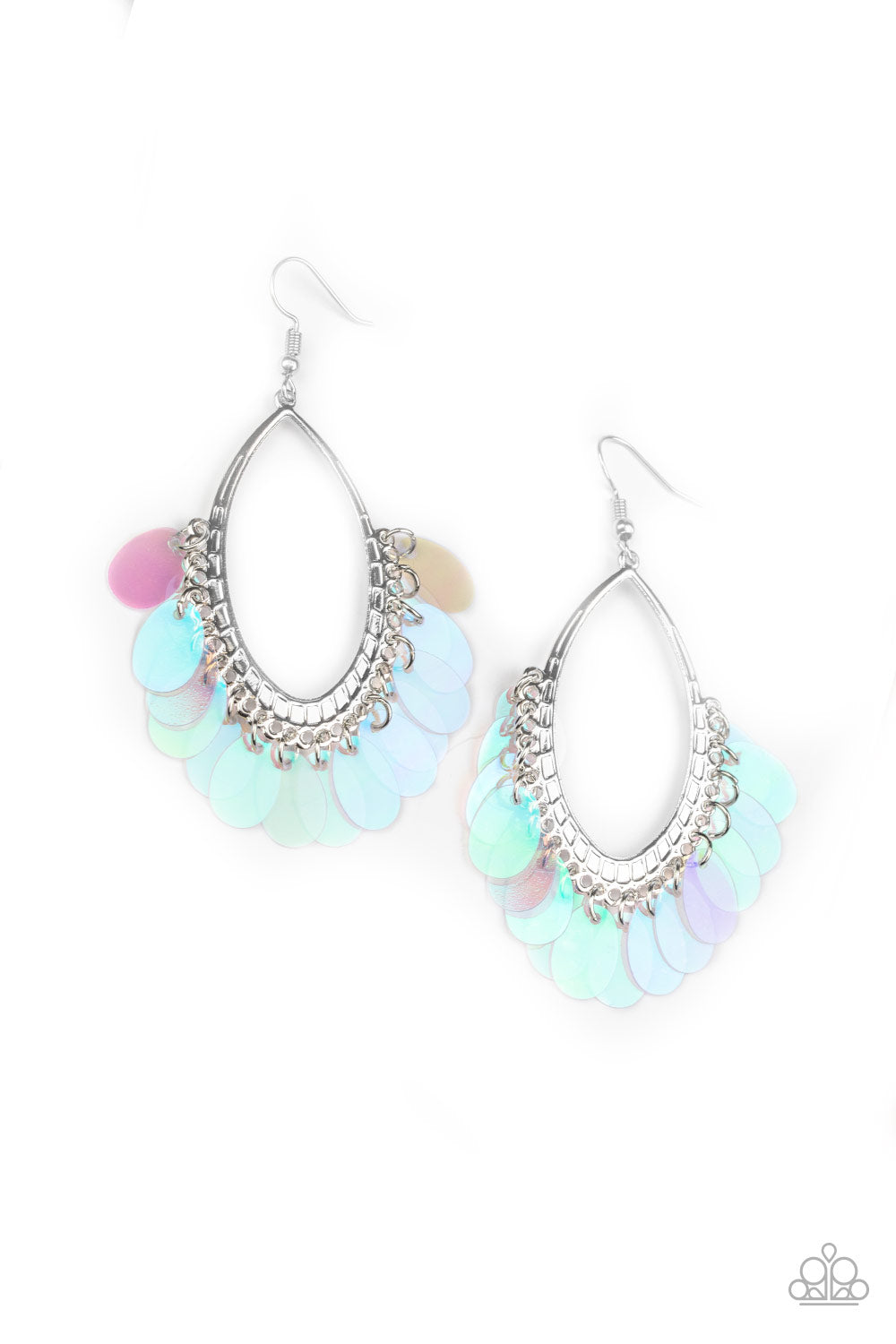 MERMAID MAGIC - MULTI IRIDESCENT SEQUINS TEARDROP EARRINGS
