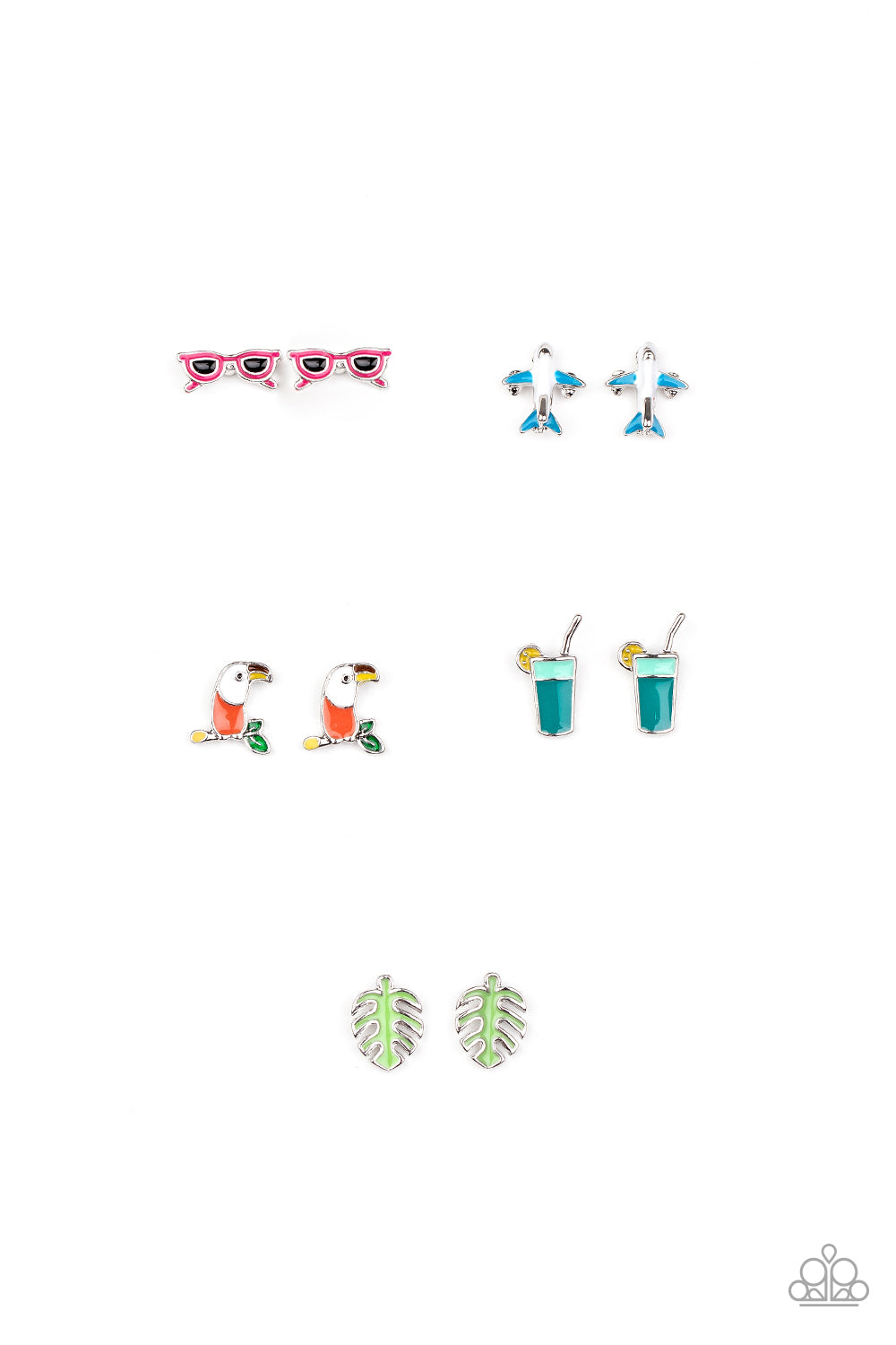 TROPICAL OASIS - ASSORTED SET OF 5 PAIRS OF EARRINGS