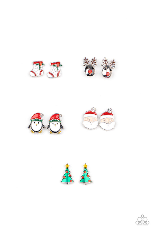 SANTA'S ON THE WAY - ASSORTED SET OF 5 PAIRS OF EARRINGS