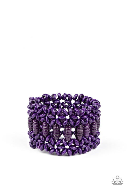 FIJI FLAVOR - PURPLE WOODEN STRETCH BRACELET