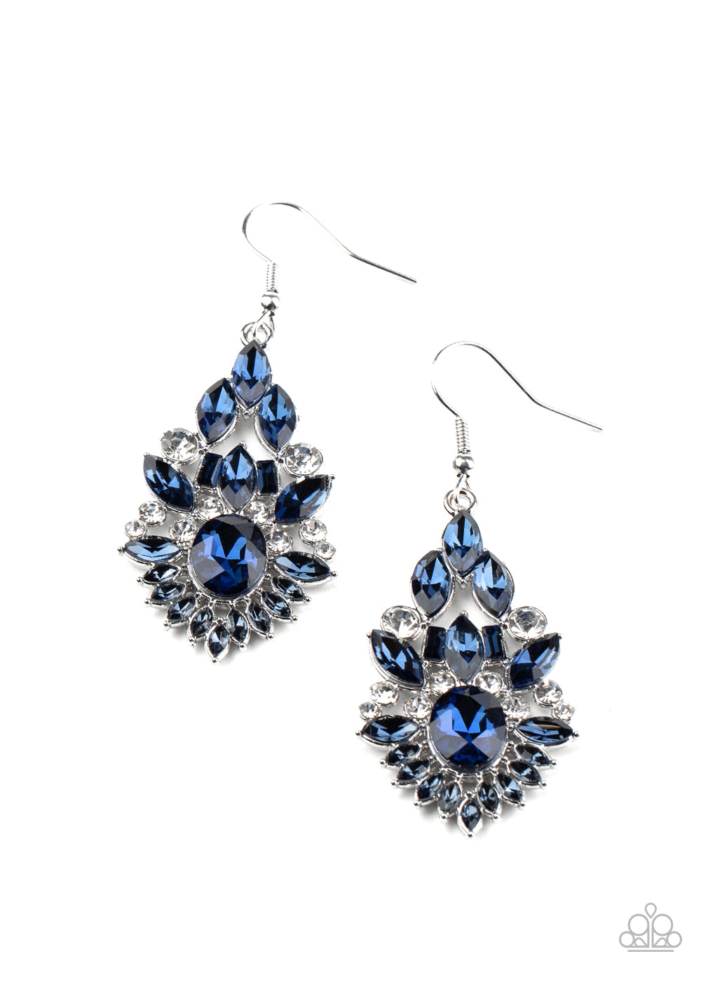 ICE CASTLE COUTURE - BLUE SAPPHIRE RHINESTONES EARRINGS