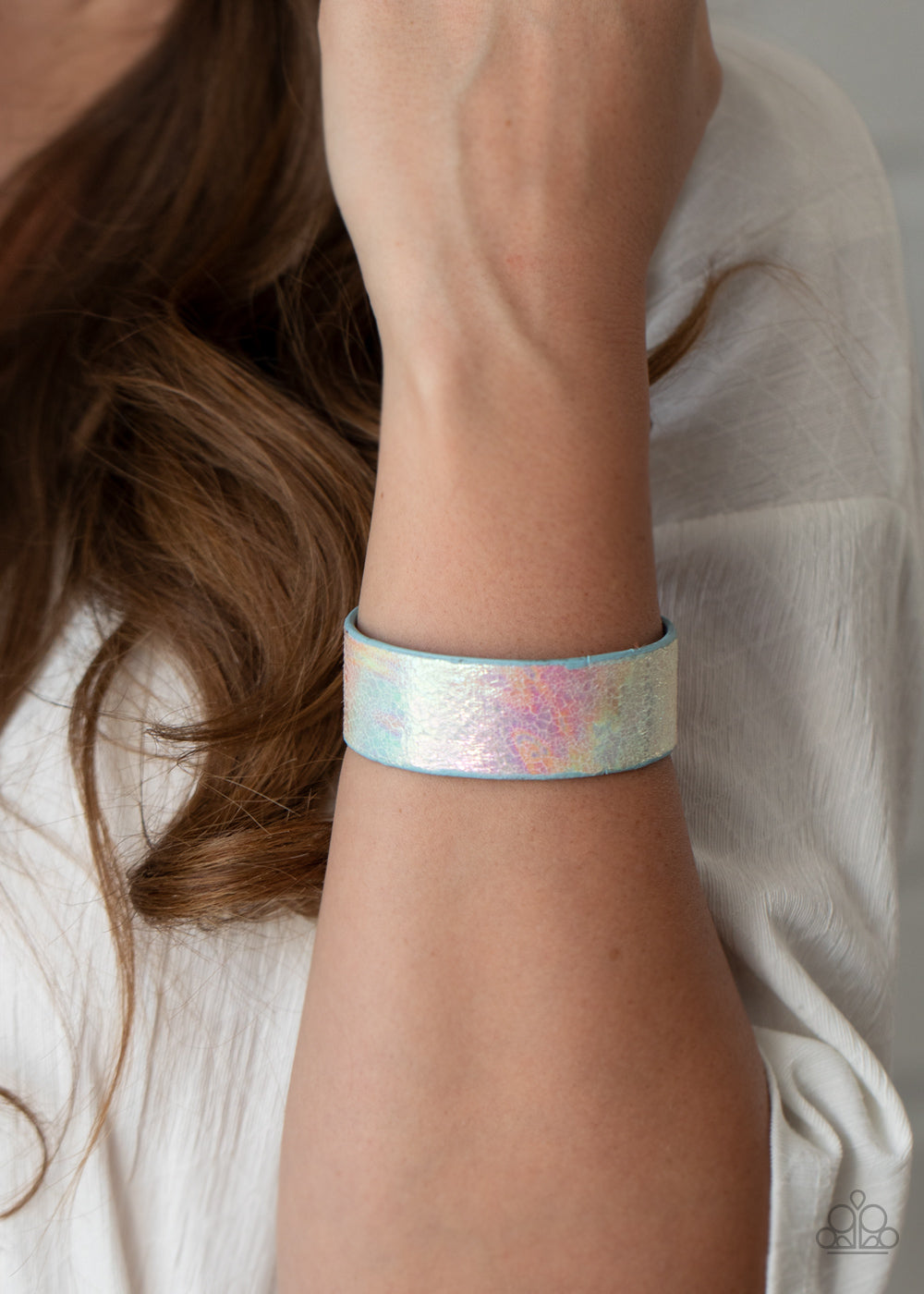 COSMIC KARMA - MULTI IRIDESCENT FOIL ACRYLIC CUFF BRACELET