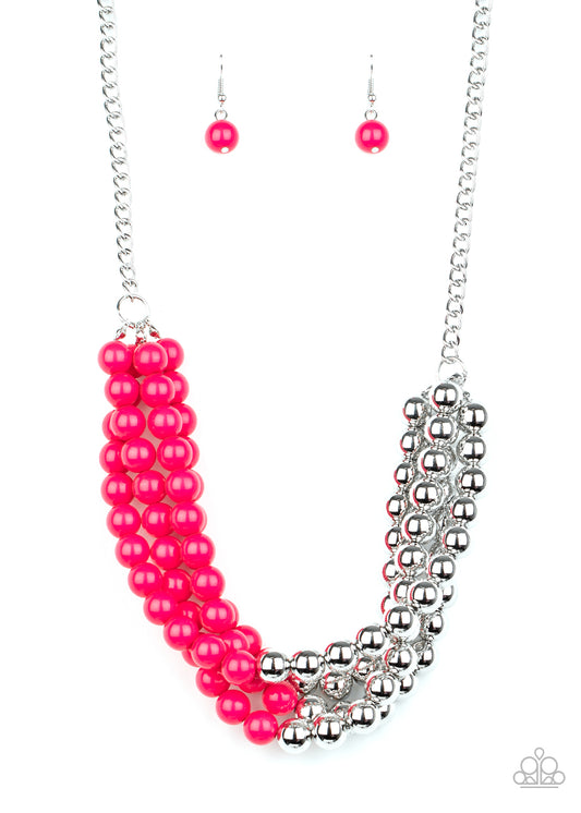 LAYER AFTER LAYER - PINK BEADS 3 LAYER NECKLACE